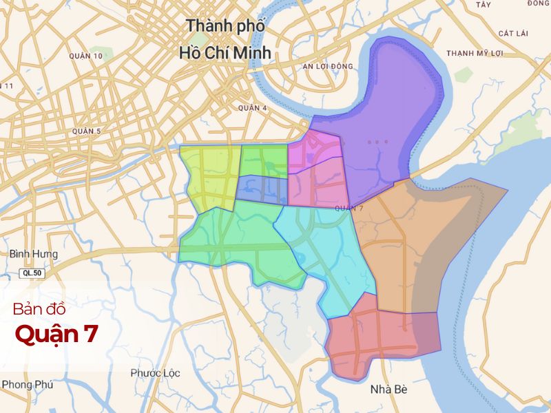 Bản đồ Quận 7 TPHCM: Cập nhật mới nhất 2024 về vị trí, phân khu