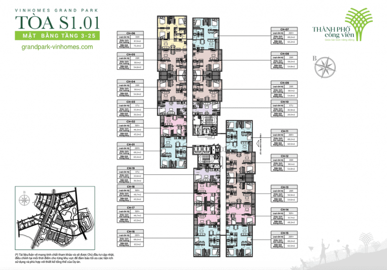 Căn hộ S1.01 The Rainbow Vinhomes Grand Park: Bố cục, diện tích & giá