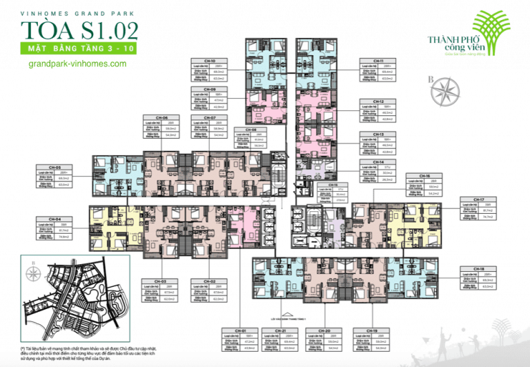 Căn hộ Tòa S1.02 The Rainbow Vinhomes Grand Park - Giá, Vị trí, Thiết kế