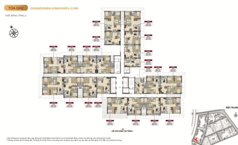 Mặt bằng căn hộ GH2 Glory Heights: Thiết kế tối ưu, diện tích đa dạng