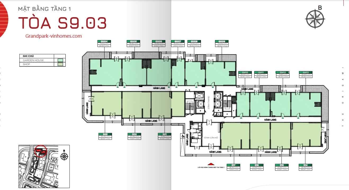 Mặt bằng căn hộ S903 The Origami Vinhomes Grand Park: Thiết kế chi tiết