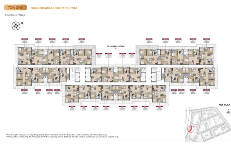 Mặt bằng tòa GH3 Glory Heights: Thiết kế tối ưu, sống tiện nghi